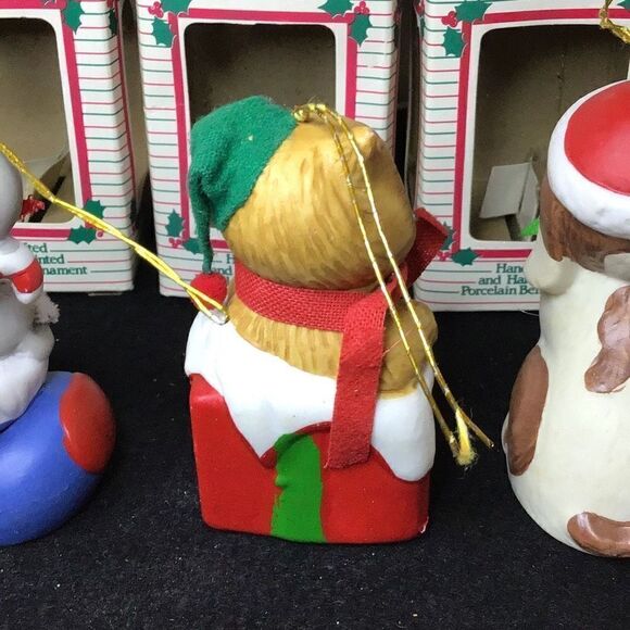 Ornaments set of 3 vintage hand painted and crafted animal bell ornaments by Gif - Picture 6 of 10